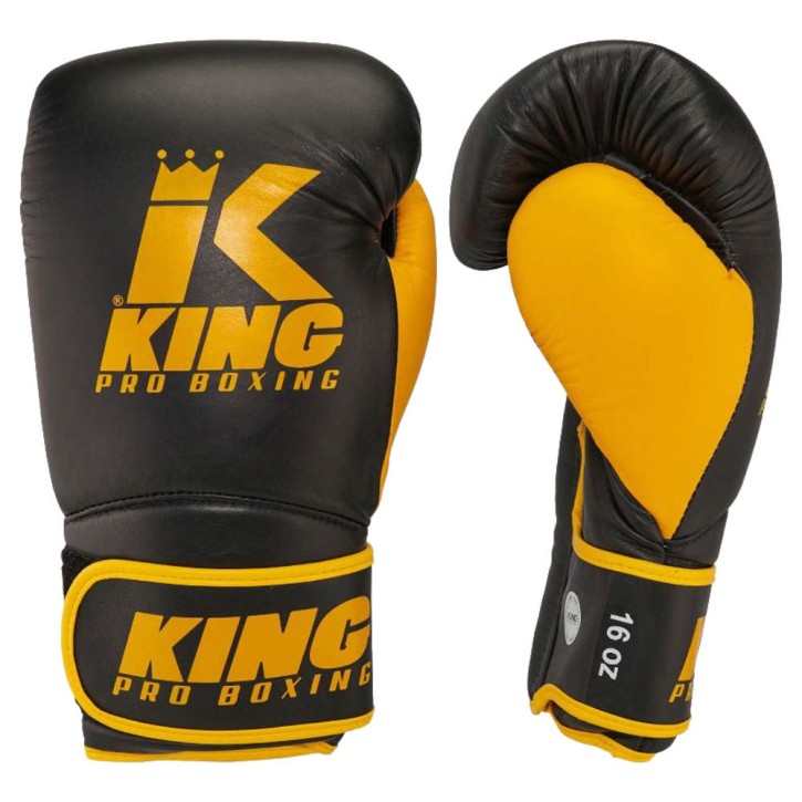 King Pro Boxing Star 18 Boxing Gloves Black Yellow