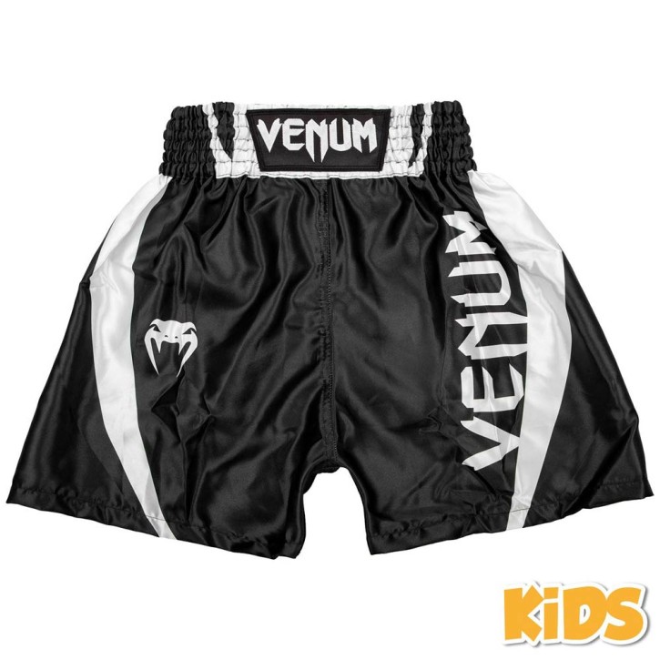 Venum Elite Kids Boxing Shorts Black White