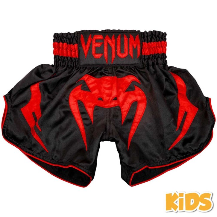 Venum Bangkok Inferno Kids Muay Thai Shorts Black Red