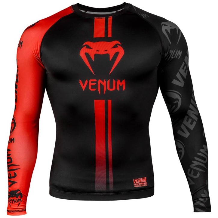 Venum Logos Rashguard LS Black Red