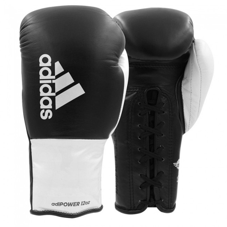 Abverkauf Adidas AdiPower 500 Pro Boxhandschuhe Black White 12oz ADIH500PRO