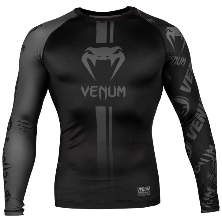 Venum Logos Rashguard LS Black Black