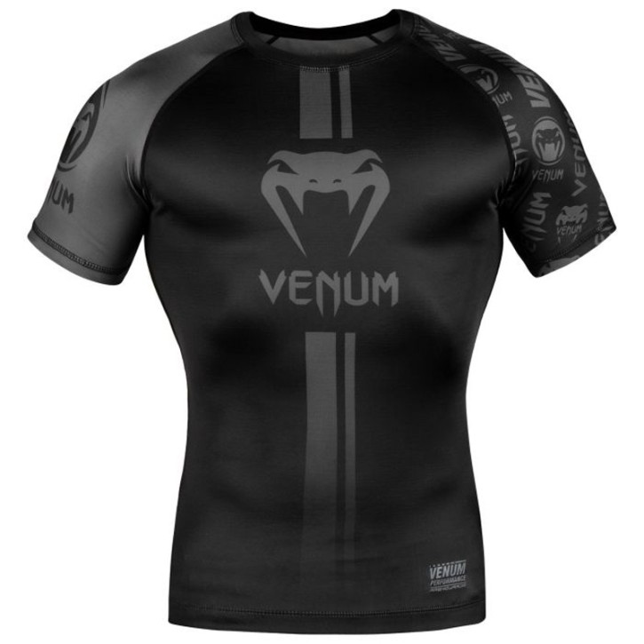 Venum Logos Rashguard SS Black Black