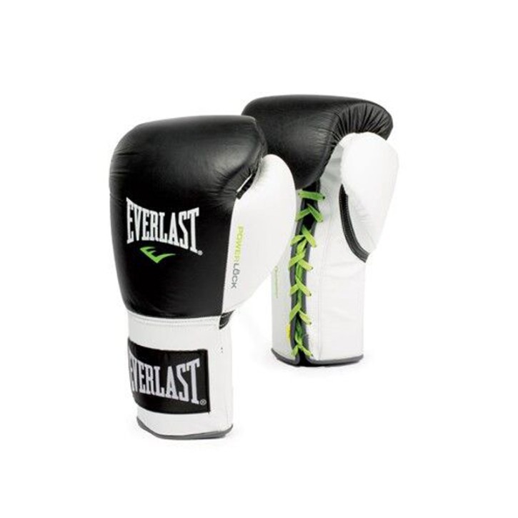 Abverkauf Everlast Powerlock Fight Gloves Laced Black White 2270