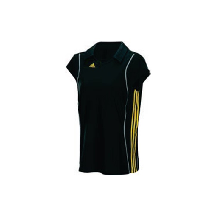 Sale Adidas T8 Clima Polo Shirt Women Black Yellow XS