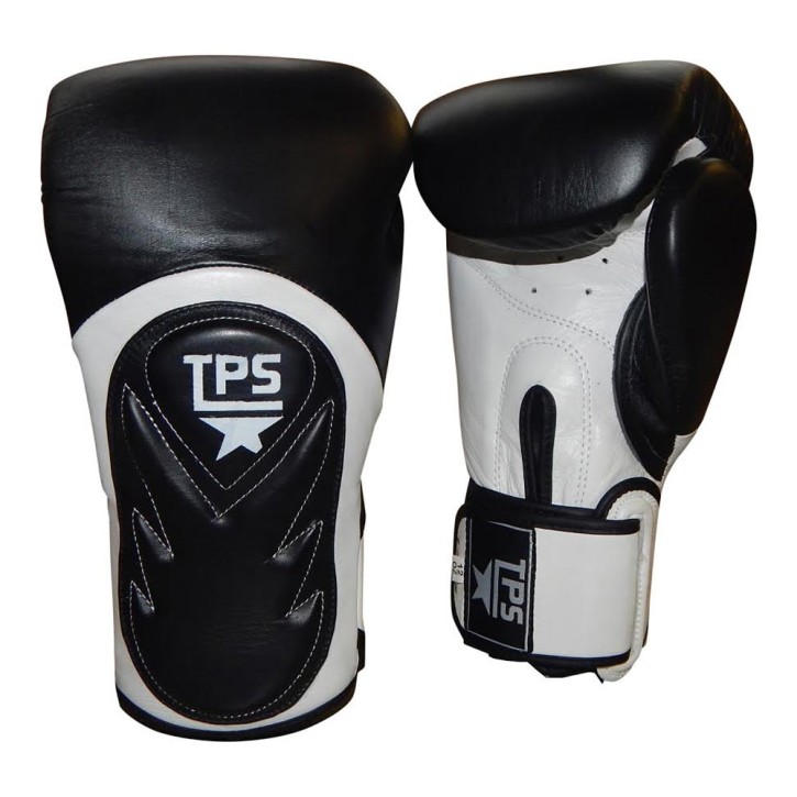 BAT Style Boxing Gloves Leather Black White