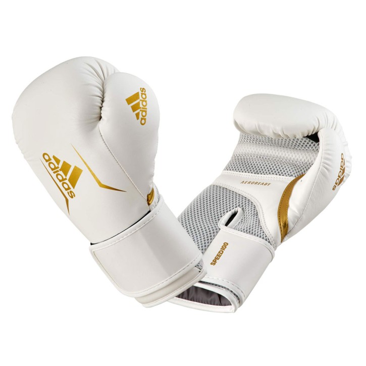 Adidas Speed 100 Boxing Gloves White Gold