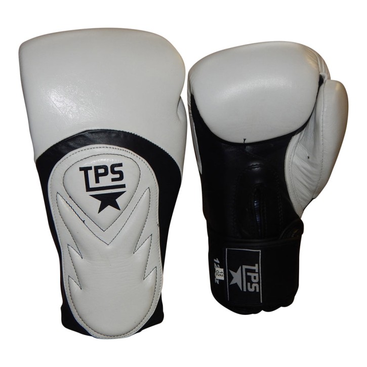 BAT Style Boxing Gloves Leather White Black