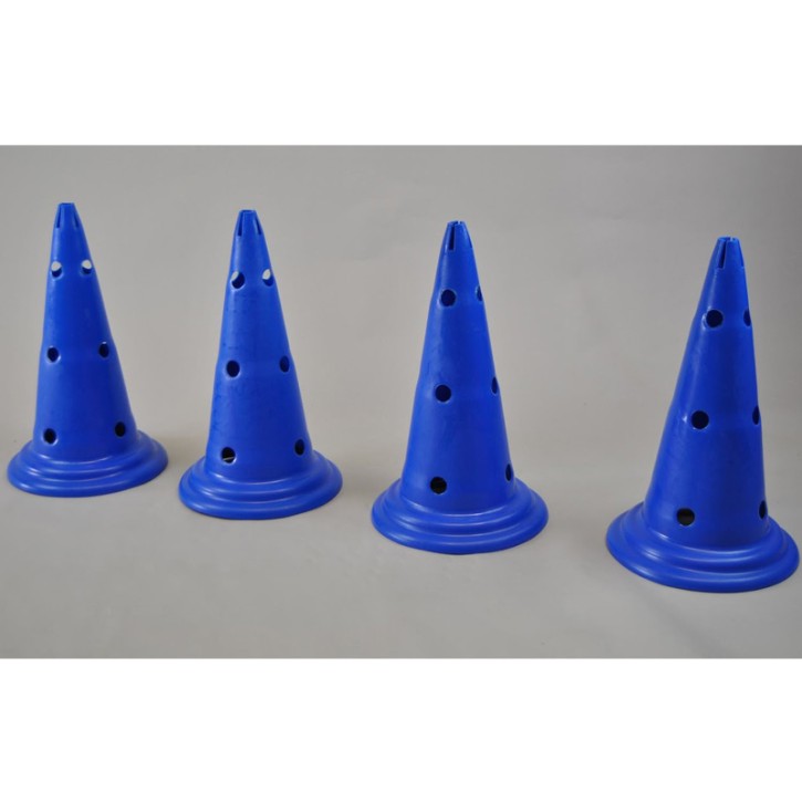 Phoenix 4 Marking Cones 50cm With Holes Blue