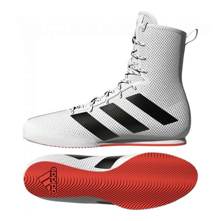 Adidas Box Hog 3 Boxing Boots White Black Red GV9975