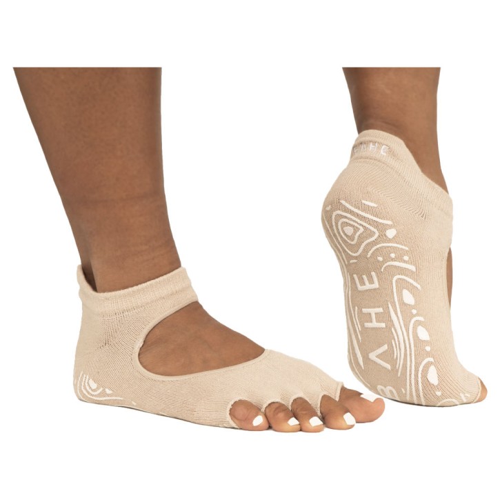 Bahe Grounded Grippy Open Yoga Socken Sand