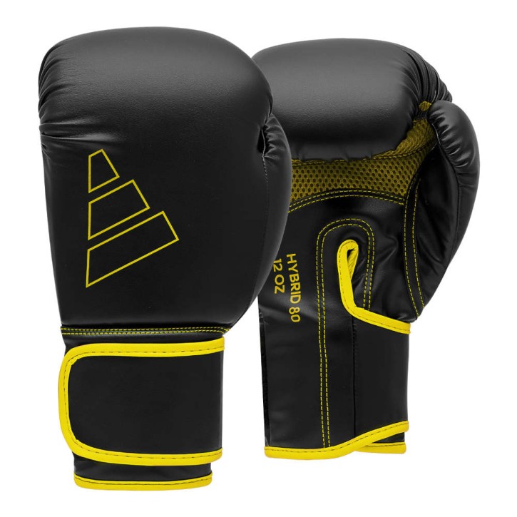 Adidas boxing gloves Hybrid 80 Black Yellow ADIH80