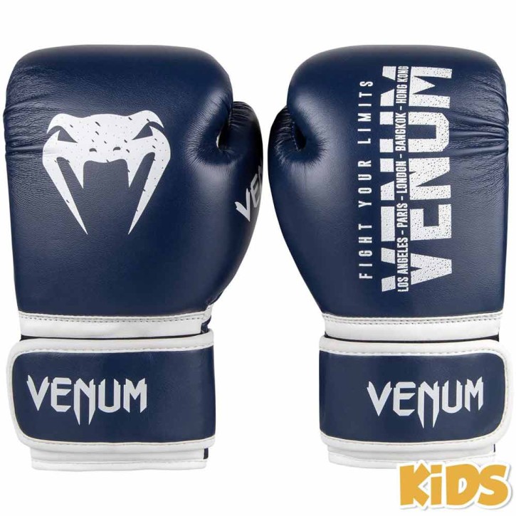 Venum Signature Kids Boxing Gloves Navy Blue