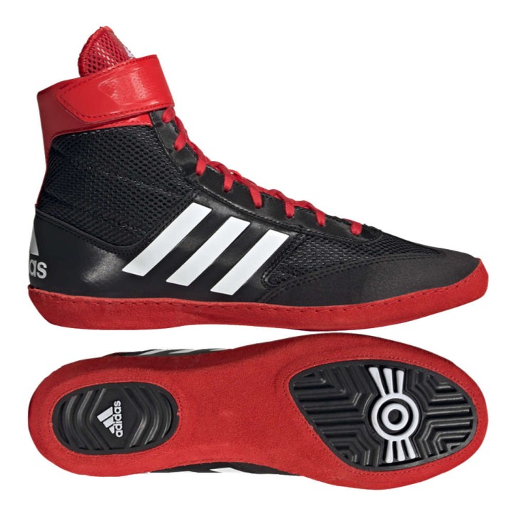 Adidas Combat Speed V Wrestling Shoes Black White Red