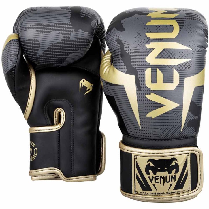 Venum Elite Boxhandschuhe Dark Camo Gold