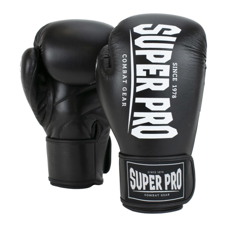 Super Pro Champ Boxing Gloves Black White Kids