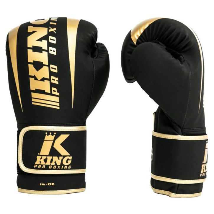 King Pro Boxing Revo 6 Boxhandschuhe Schwarz Gold