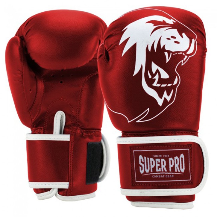 Super Pro Talent Kick Boxing Gloves Red White Kids