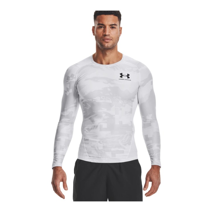 Under Armour IsoChill Printed Compression Shirt LS Weiss