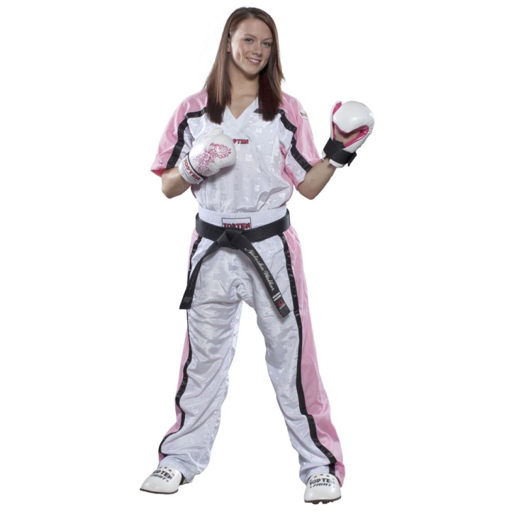 Top Ten Mesh Kickboxhose White Pink