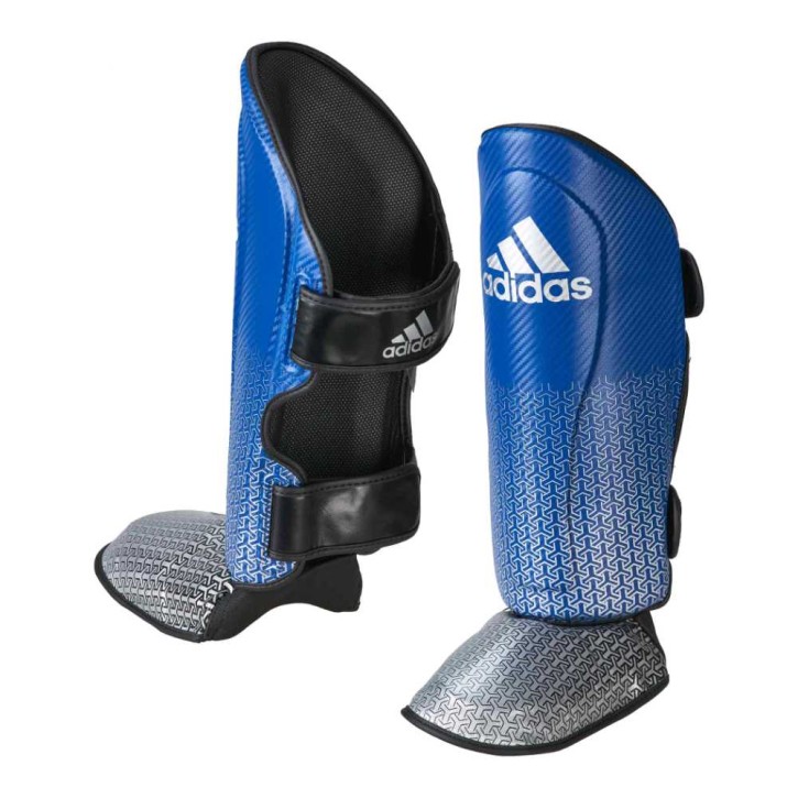 Adidas Pro Kickboxing Shin Pads Blue Silver ADIKBSI300
