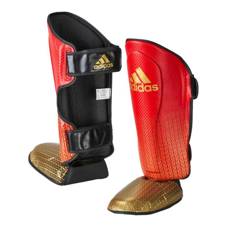 Adidas Pro Kickboxing Schienbeinschoner Rot Gold ADIKBSI300