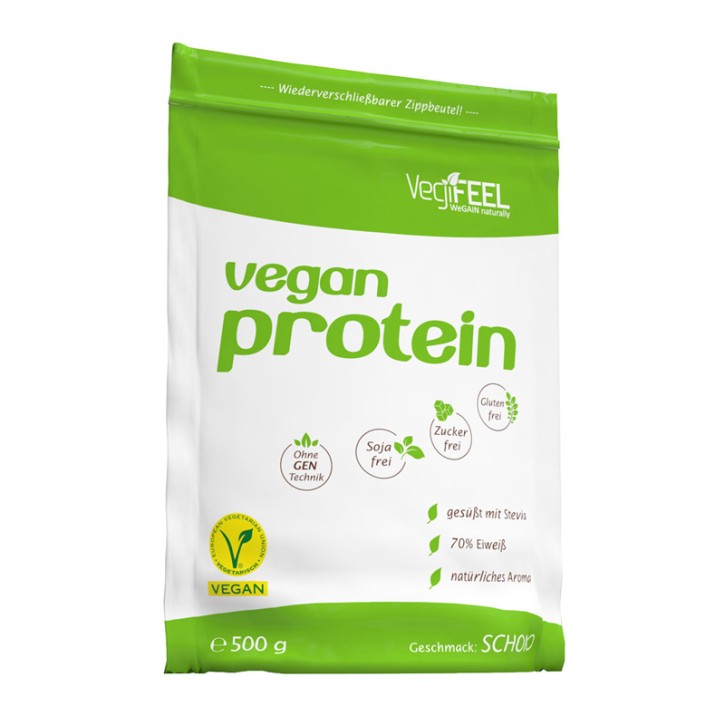 VegiFEEL Vegan Protein 500g Zip Beutel Schoko