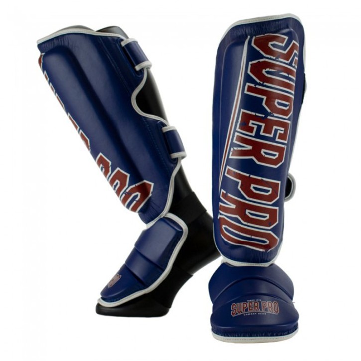 Super Pro Challenger Shin Pads Blue Red White