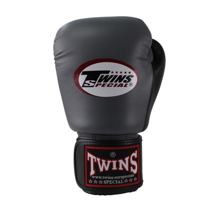 Twins BGVL 3 Boxing Gloves Grey Black Leather