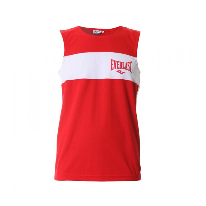 Everlast Competition Contrast Boxing Top Red White 4424A