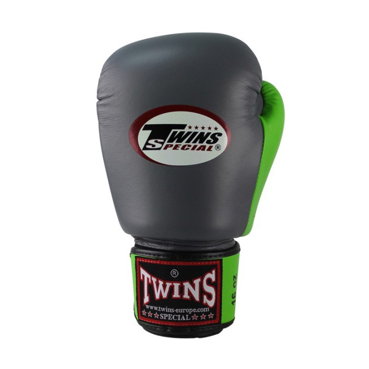 Twins BGVL 3 Boxing Gloves Grey Green Leather