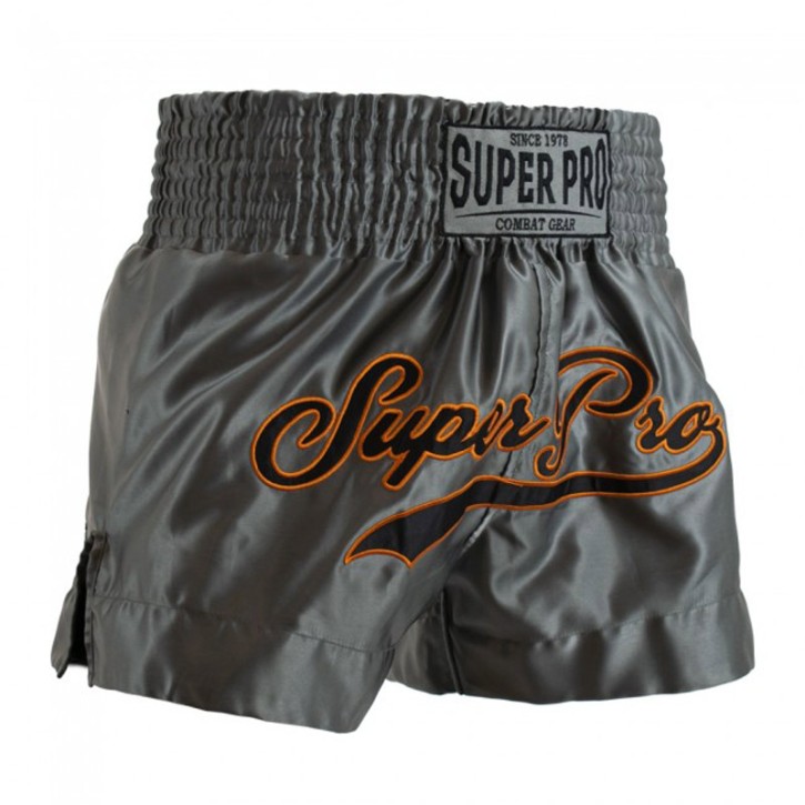 Super Pro Challenger Thai Shorts Grau Orange Schwarz