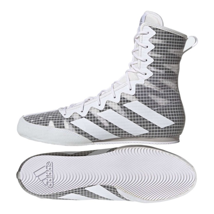 Adidas Box Hog 4 Boxing Boots White Gray