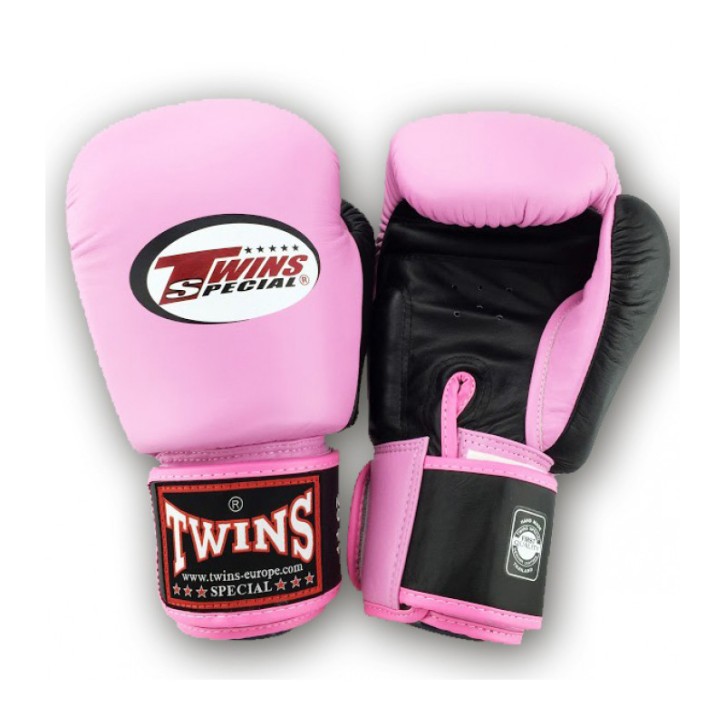 Twins BGVL 3 Boxing Gloves Pink Black Leather
