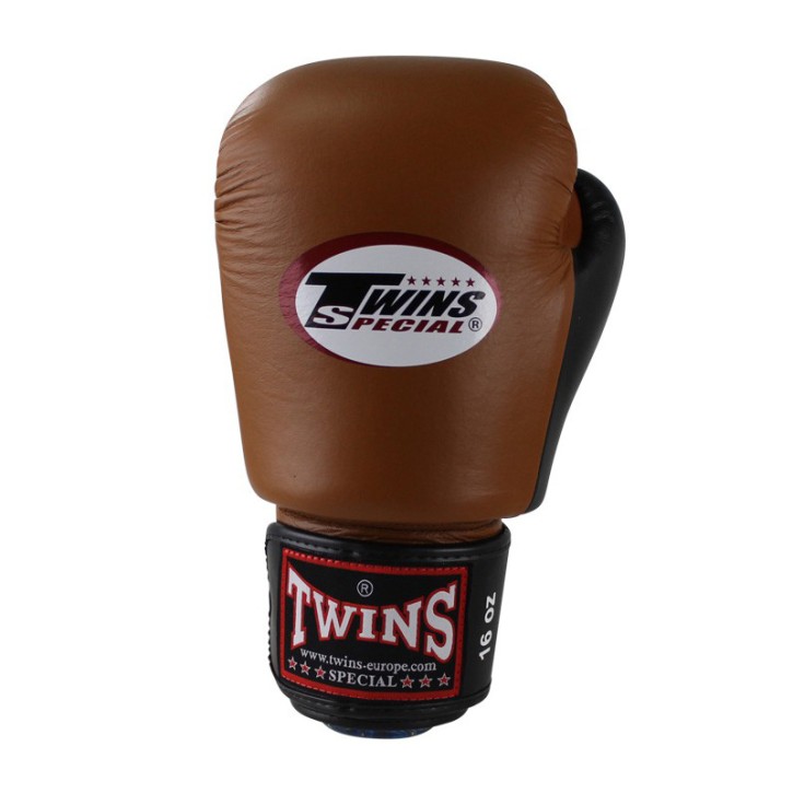 Twins BGVL 3 Boxing Gloves Retro Brown Black Leather