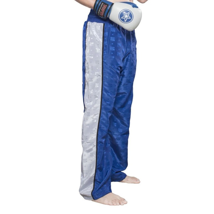 Top Ten Stripes Kickboxing Pants Blue White
