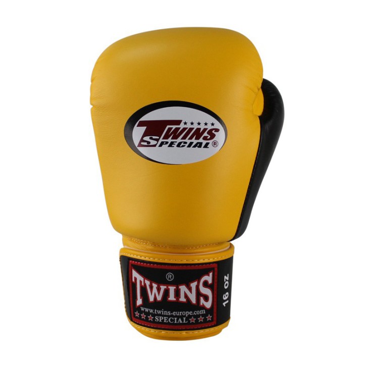Twins BGVL 3 Boxing Gloves Yellow Black Leather
