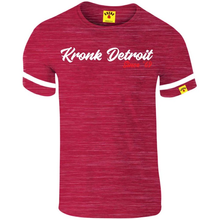 Kronk Detroit Since 69 Retro Varsity T-Shirt Slimfit Red Slub