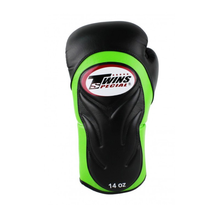 Twins BGVL 6 Boxing Gloves Black Green Leather