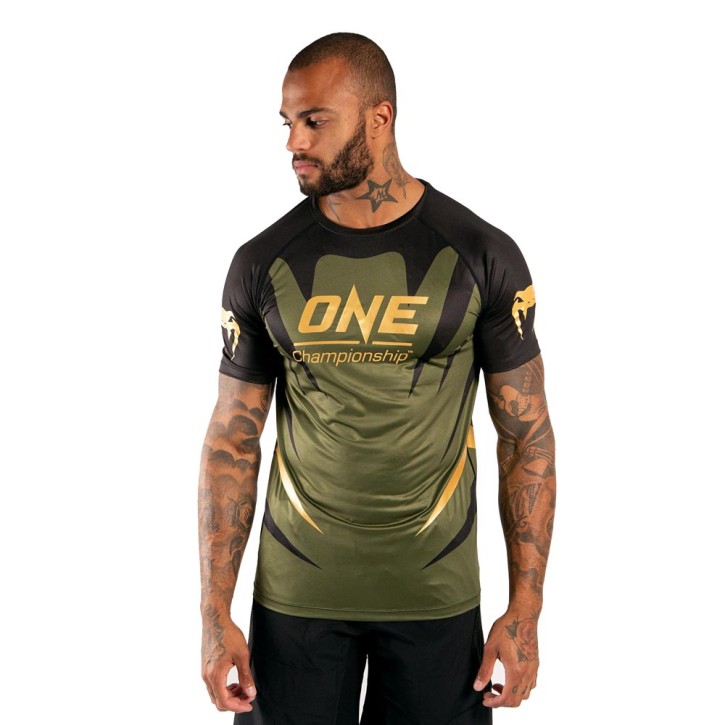 Venum X One FC Dry Tech T-Shirt Khaki Gold