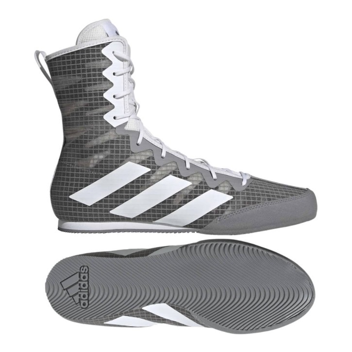 Adidas Box Hog 4 Boxing Shoes Gray White