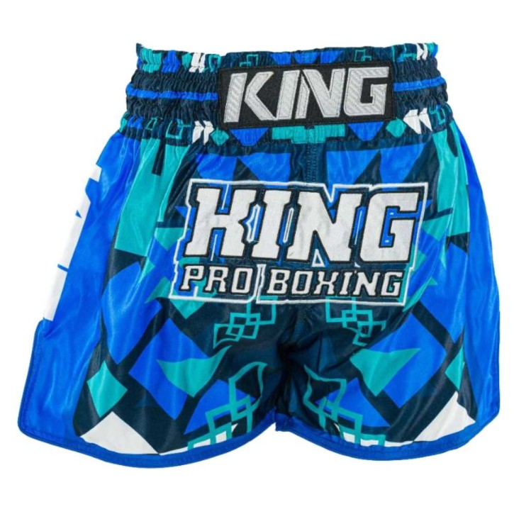 King Pro Boxing Abstract Muay Thai Shorts Blau
