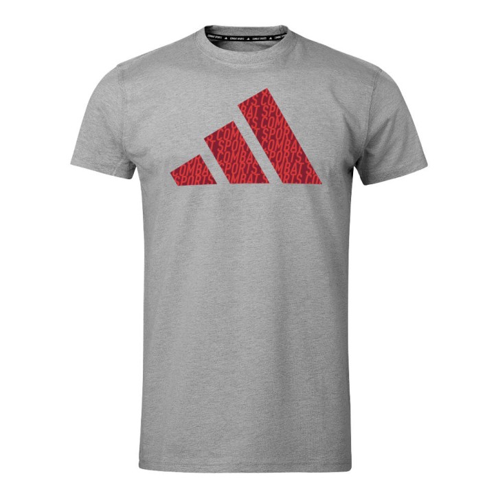 Adidas Perfo Script Graphic Combat Sports T-Shirt Grau