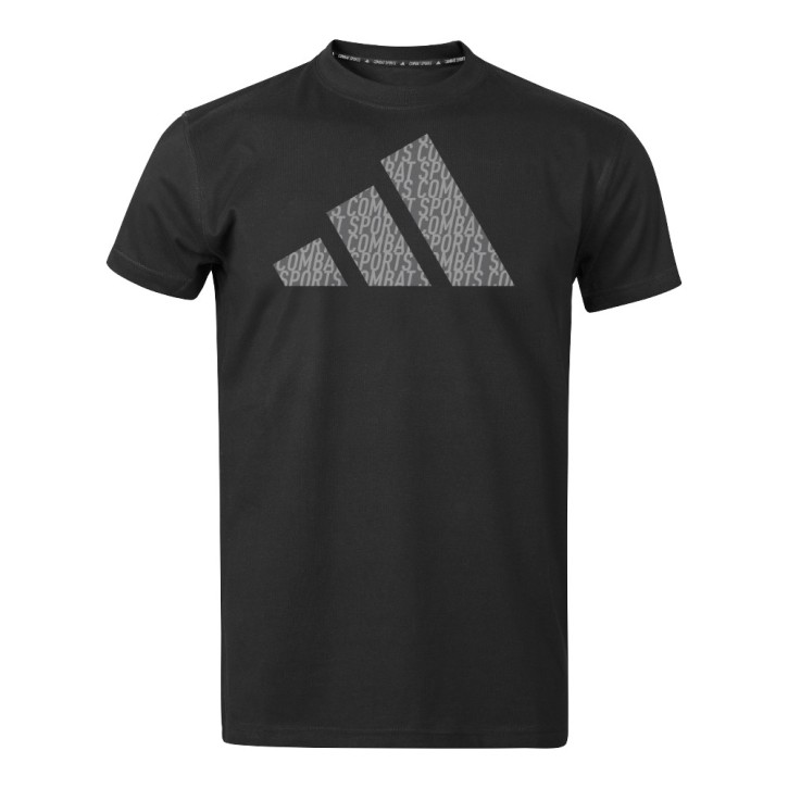 Adidas Perfo Script Graphic Combat Sports T-Shirt Schwarz