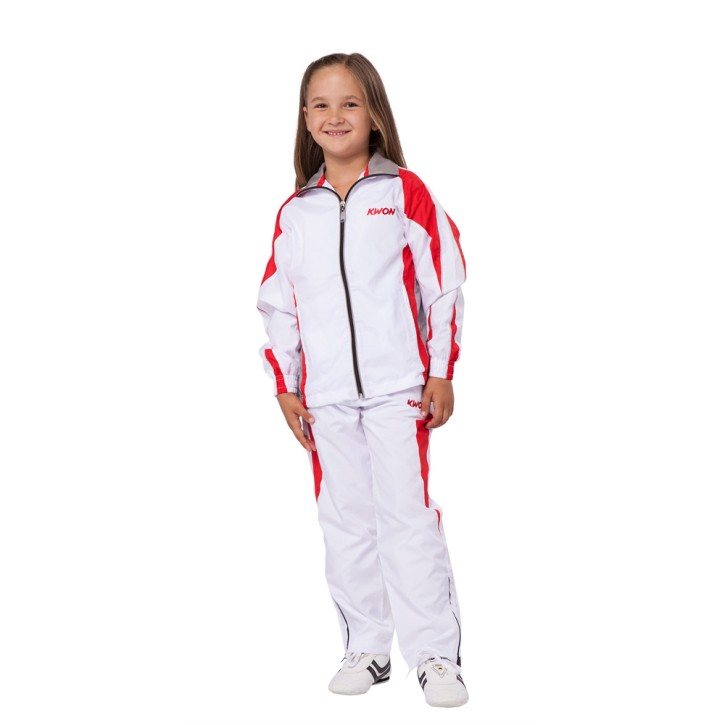 Kwon Performance Micro Tracksuit White Red Gray Kids