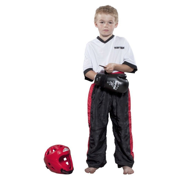 Top Ten Classic Kickboxing Pants Black Red Kids