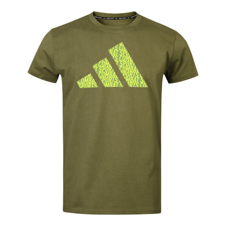 Adidas Perfo Script Graphic Combat Sports T-Shirt Grün