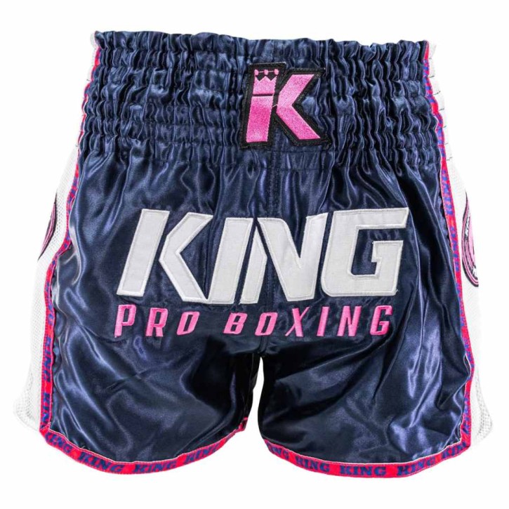 King Pro Boxing Neon Damen Muay Thai Shorts Navy Pink
