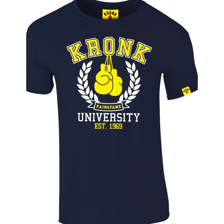 Kronk University Pain and Fame Slimfit T-Shirt Navy