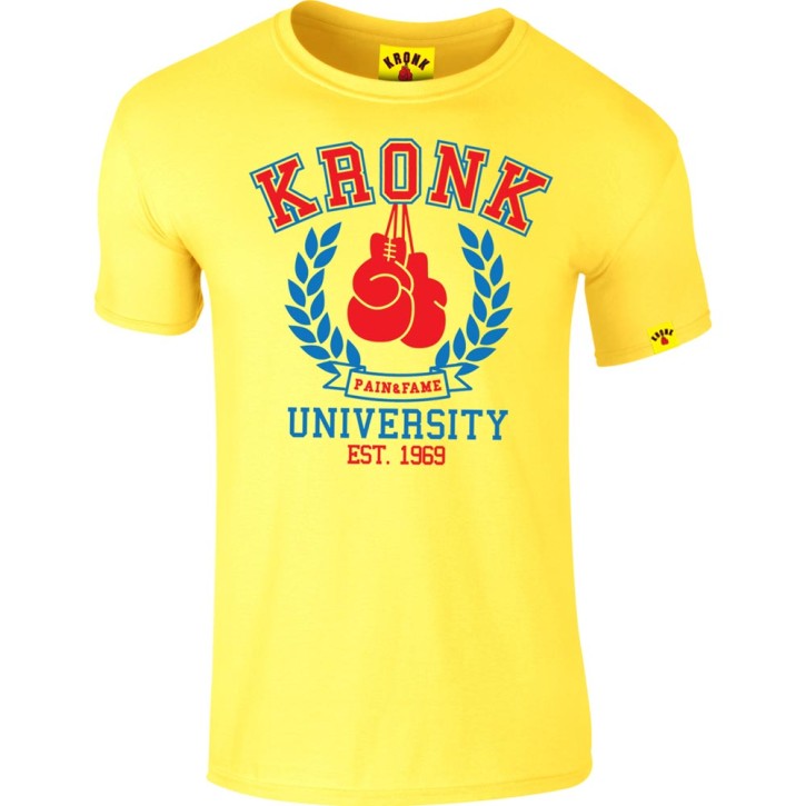 Kronk University Pain and Fame Slimfit T-Shirt Yellow
